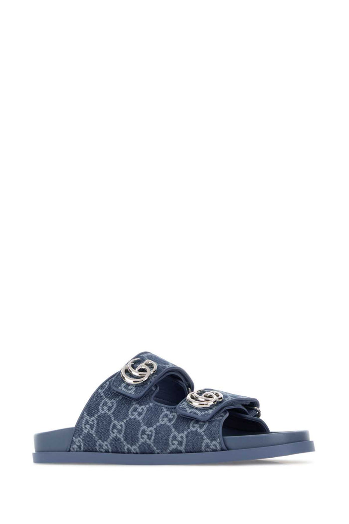 Printed Denim Slippers Mediumblugalazure