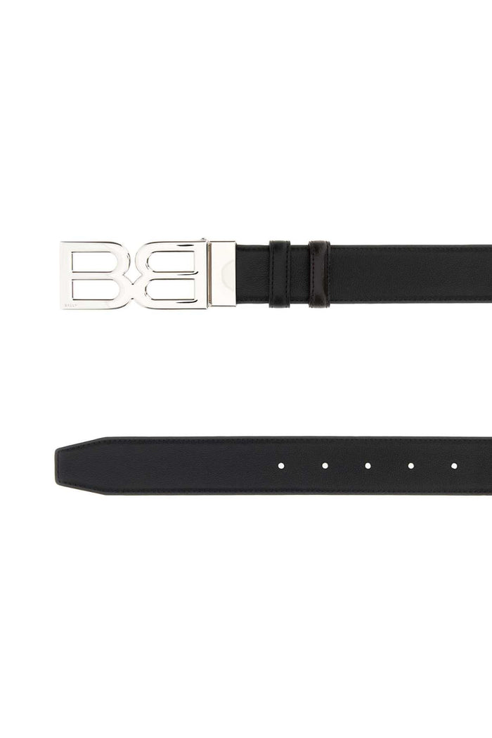 Black Leather Reversible Belt Blackebanopal Cinture