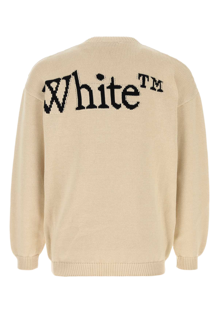 Sand Cotton Sweater Cream Exterior: Maglieria