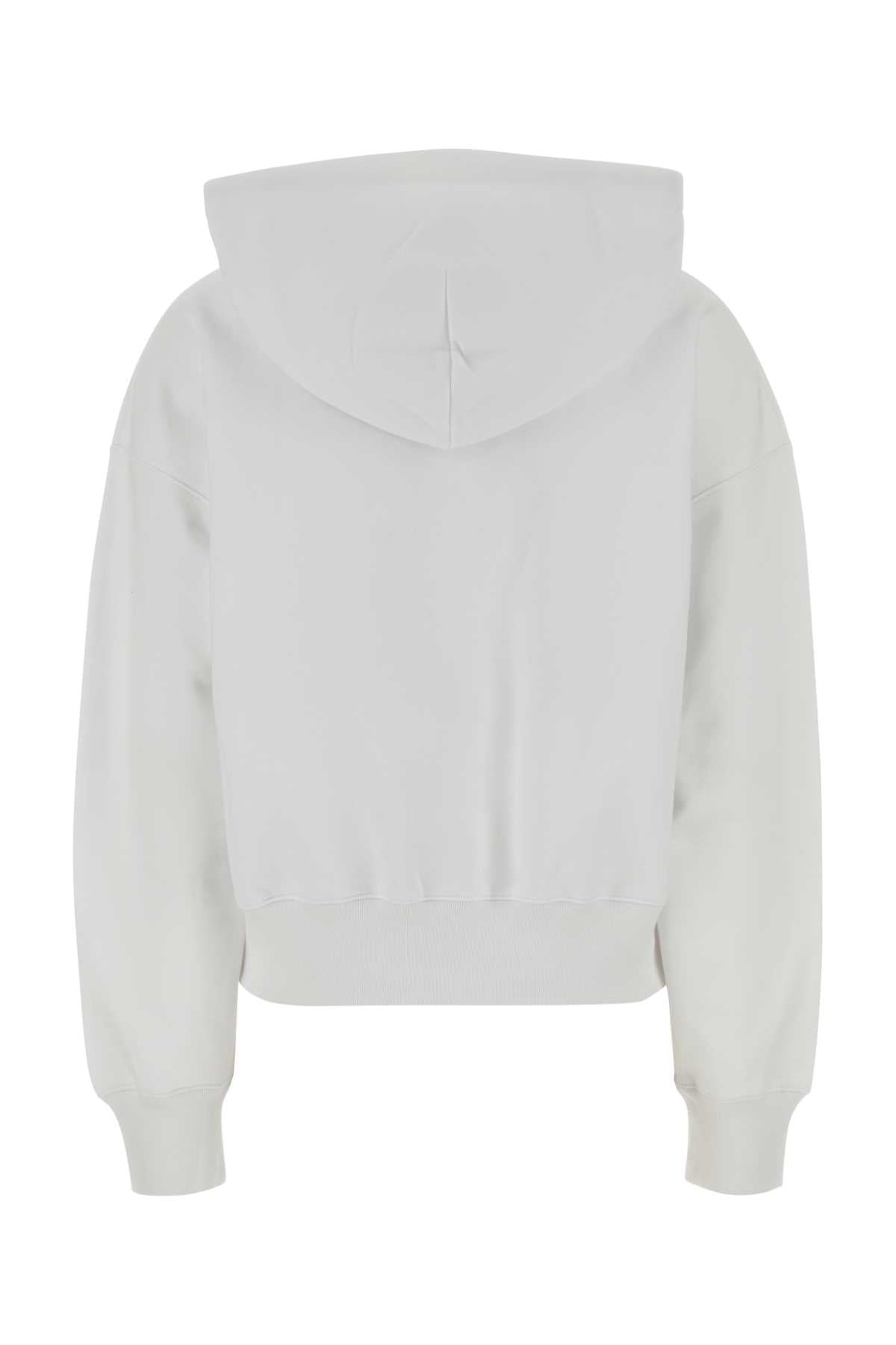 White Cotton Oversize Sweatshirt Whitemix Exterior: Felpe