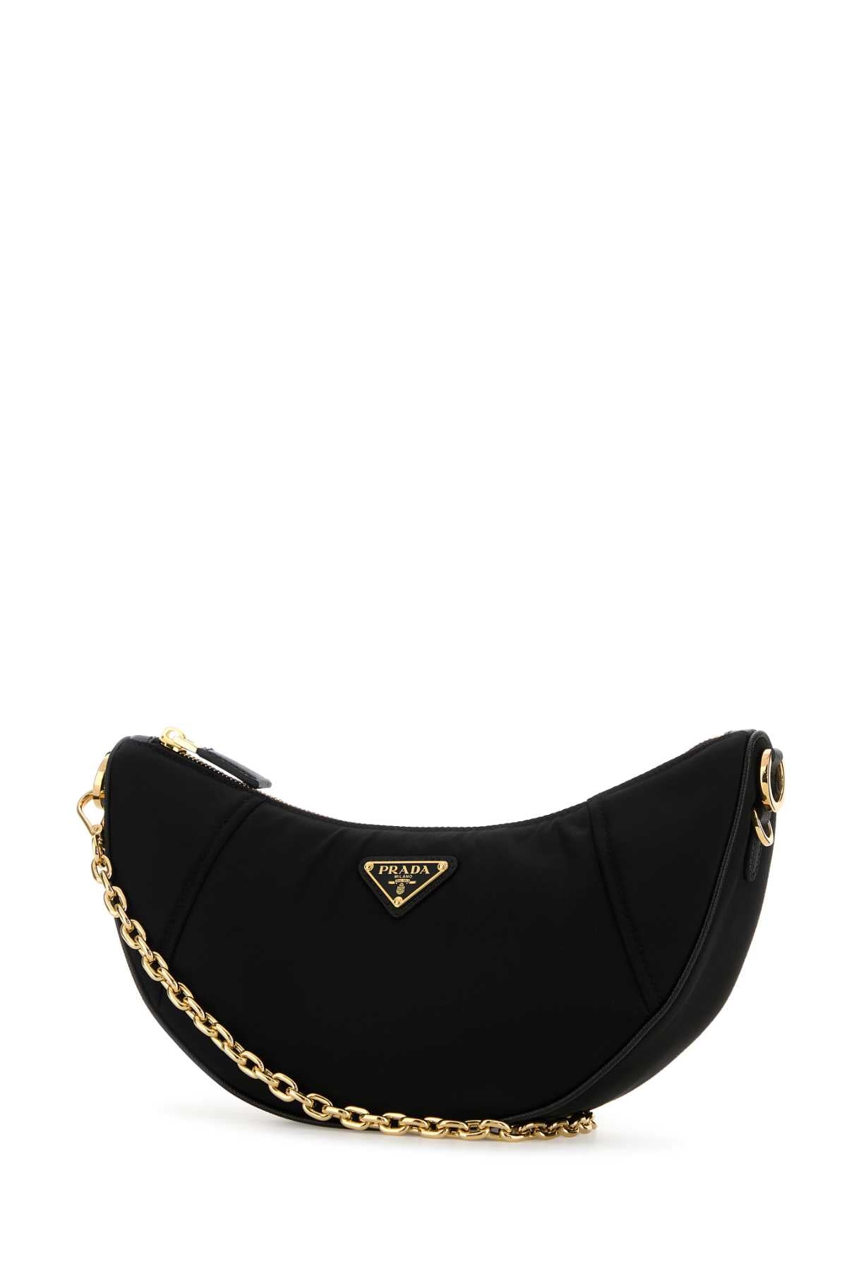 Black Re-Nylon Prada Demi-Lune Shoulder Bag Nero Poliammidericiclata-vitello Borse A Tracolla