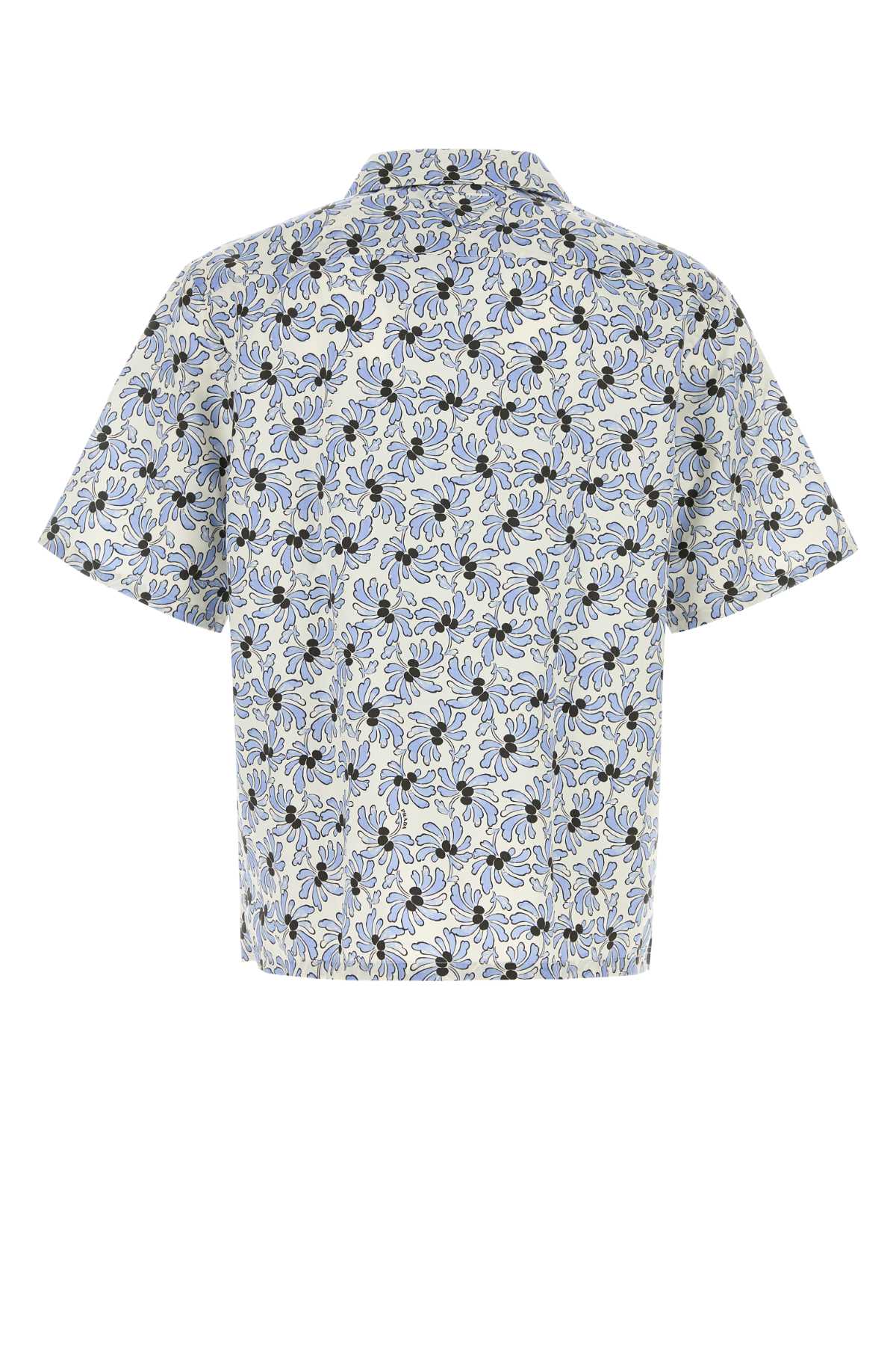Printed Poplin Shirt Avorio+celeste Exterior: Cotton Silk Camicie