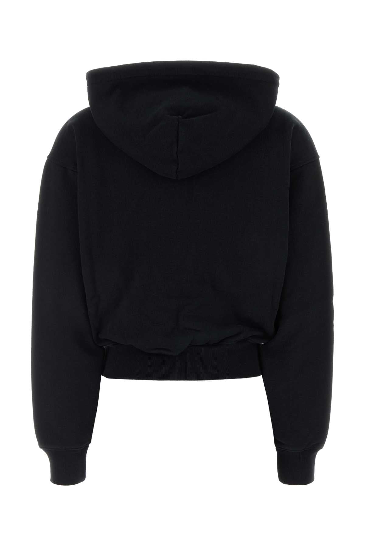 Black Cotton Oversize Sweatshirt Exterior: Felpe