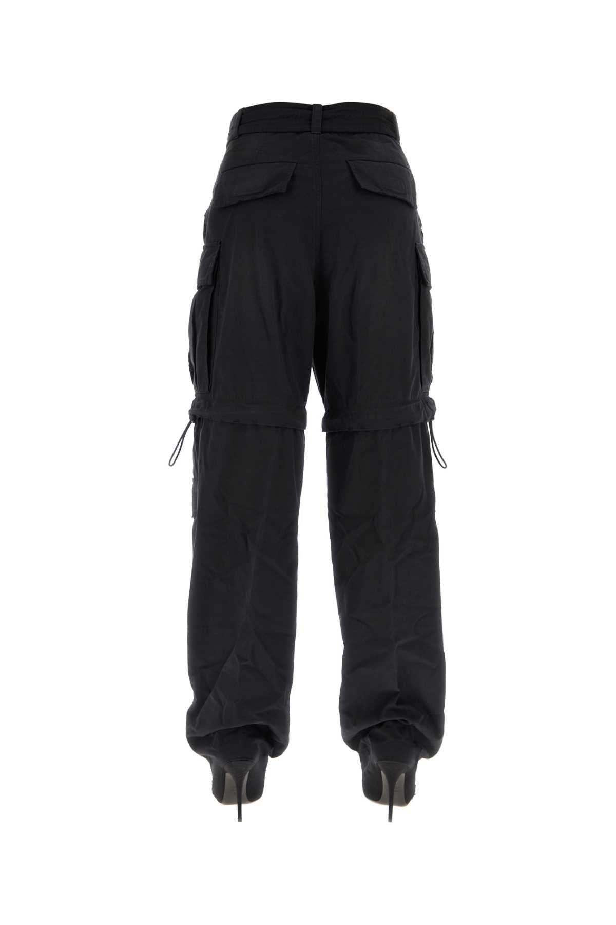 Black Cotton Knife Cargo Pantaboots 1000 Pantaloni