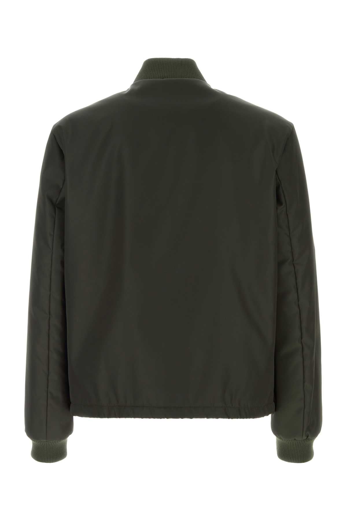 Bottle Green Nylon Bomber Jacket Mimetico Giubbini