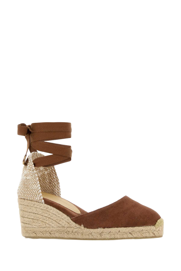 Brown Canvas Carina Wedges Pecan Espadrillas