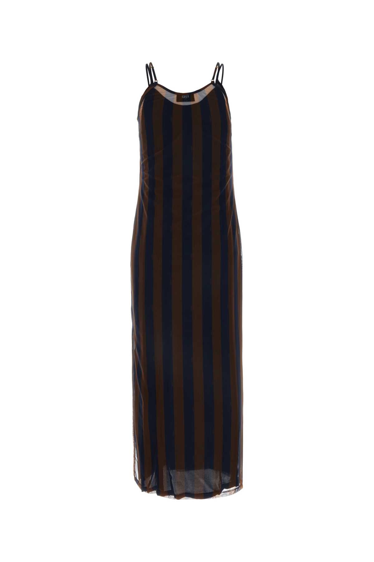 Printed Stretch Tulle Dress Cocoanavy Abiti