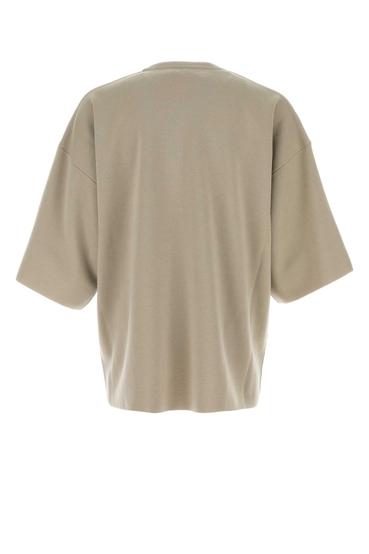 Dove Grey Wool Oversize T-Shirt Dustybeige Exterior: Virgin