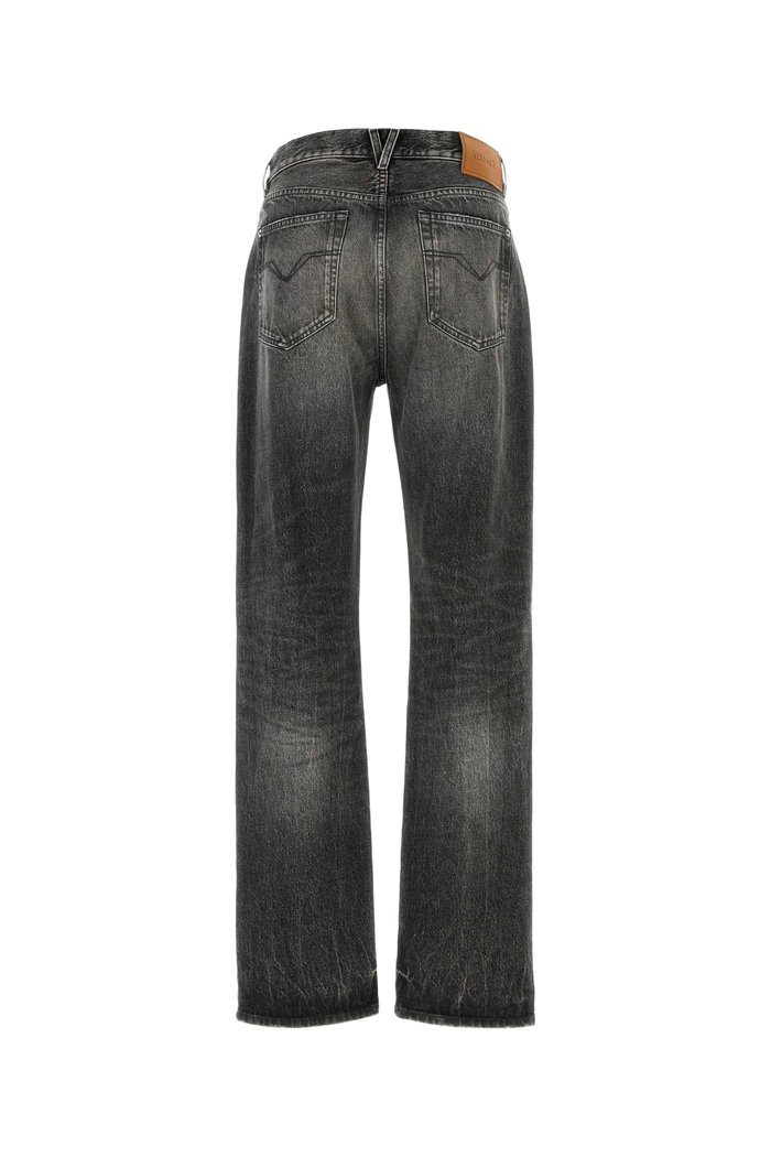 Black Denim Jeans Mediumgrey Exterior: Cotton