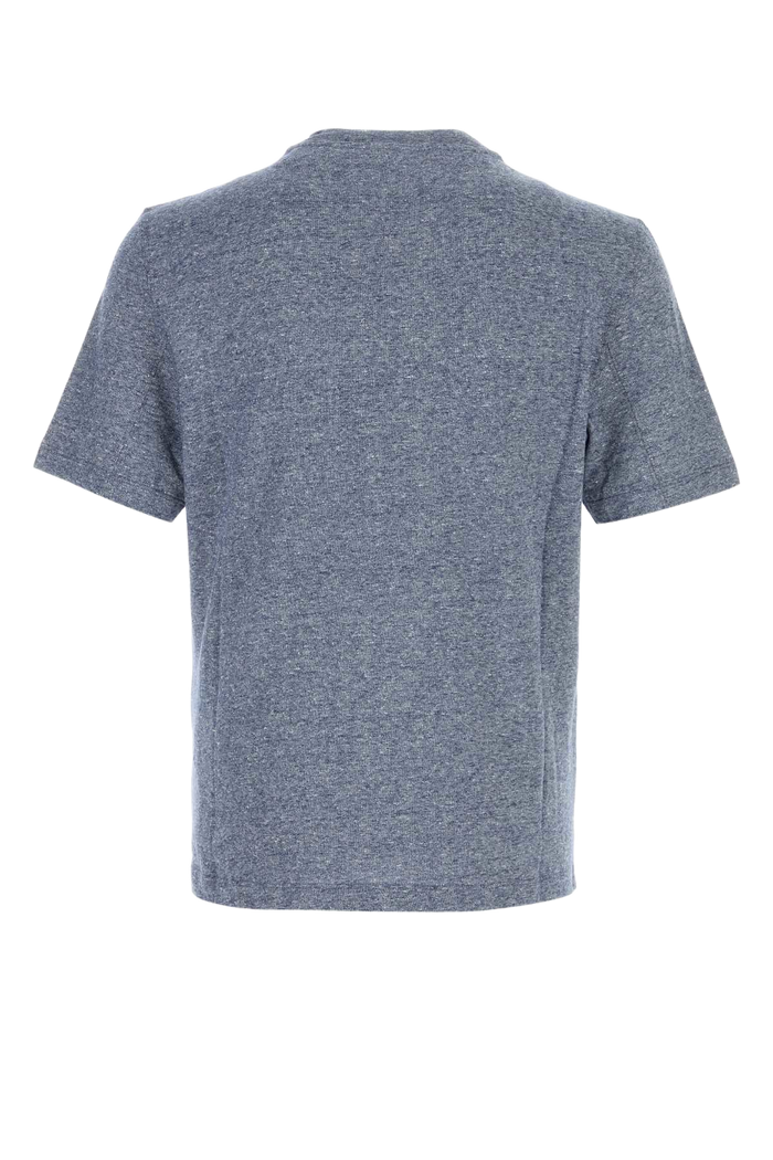 Melange Blue Linen Blend T-Shirt C013 Exterior: Cotton