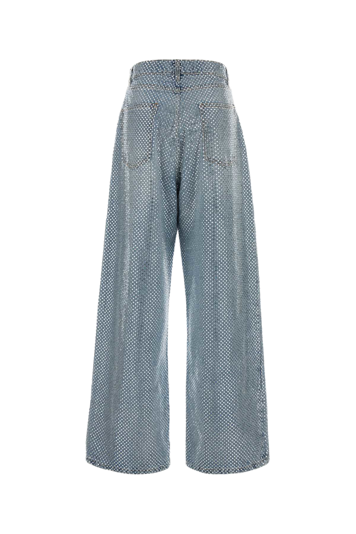 Embellished Denim Jeans Lightblue Exterior: Cotton Pantaloni
