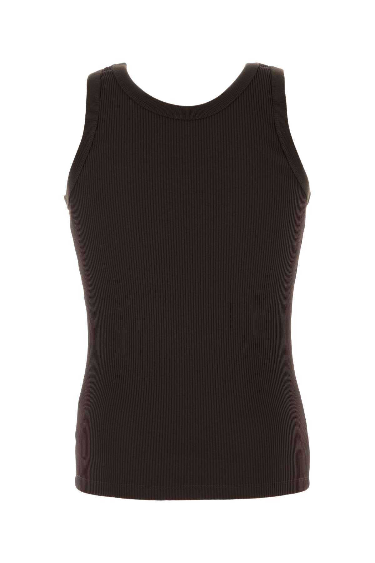 Brown Stretch Nylon Tank Top Vertisol Exterior: Elastane T-shirt
