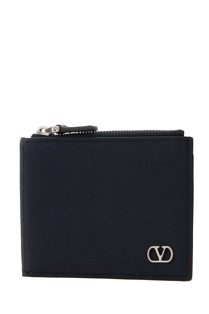 Midnight Blue Leather Coin Purse Marine Calf - Bos Taurus Portafogli