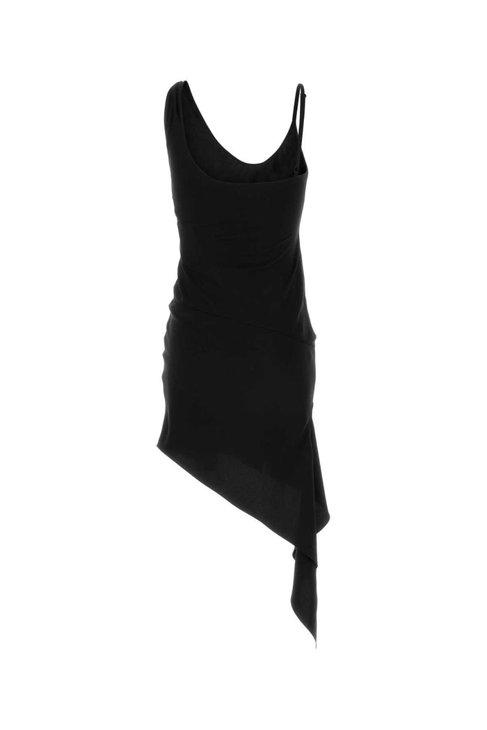 Black Polyester Mini Dress Exterior: Abiti