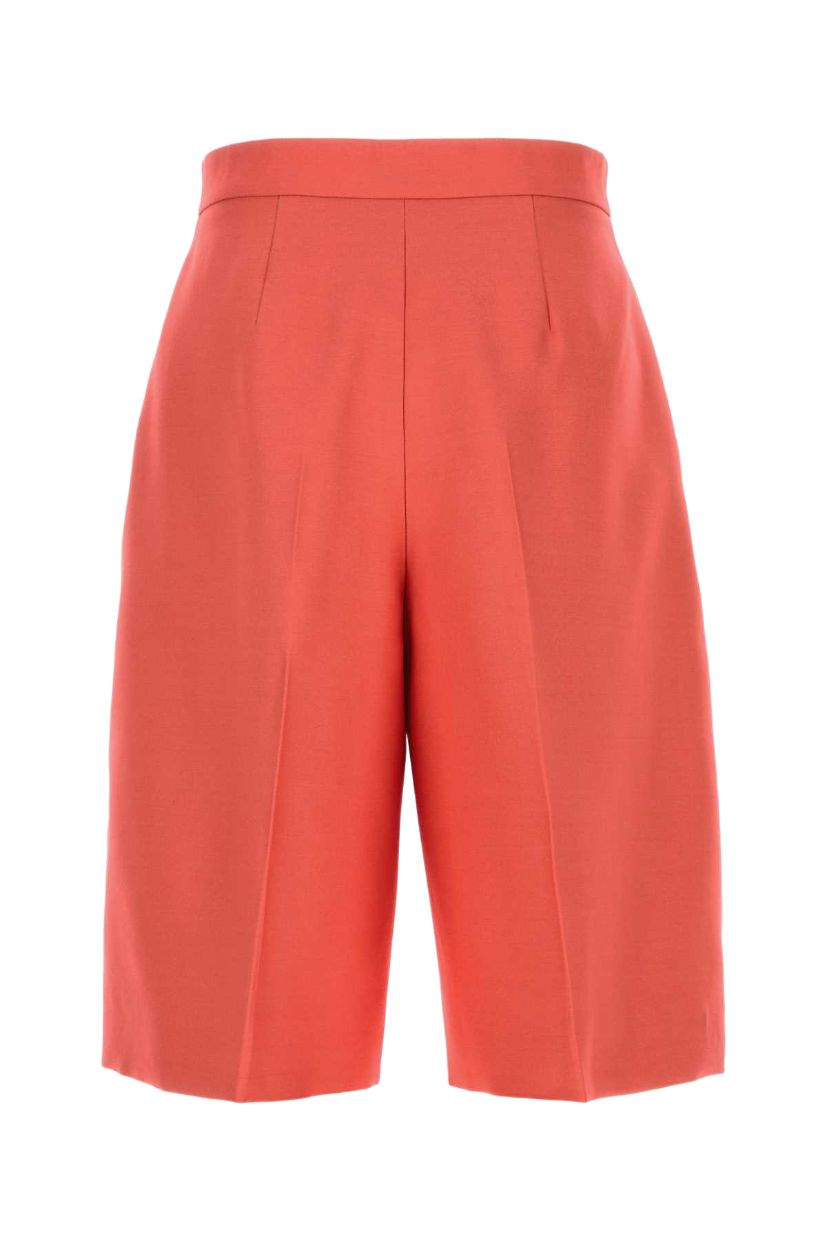Coral Wool Blend Bermuda Shorts Lightredsunset