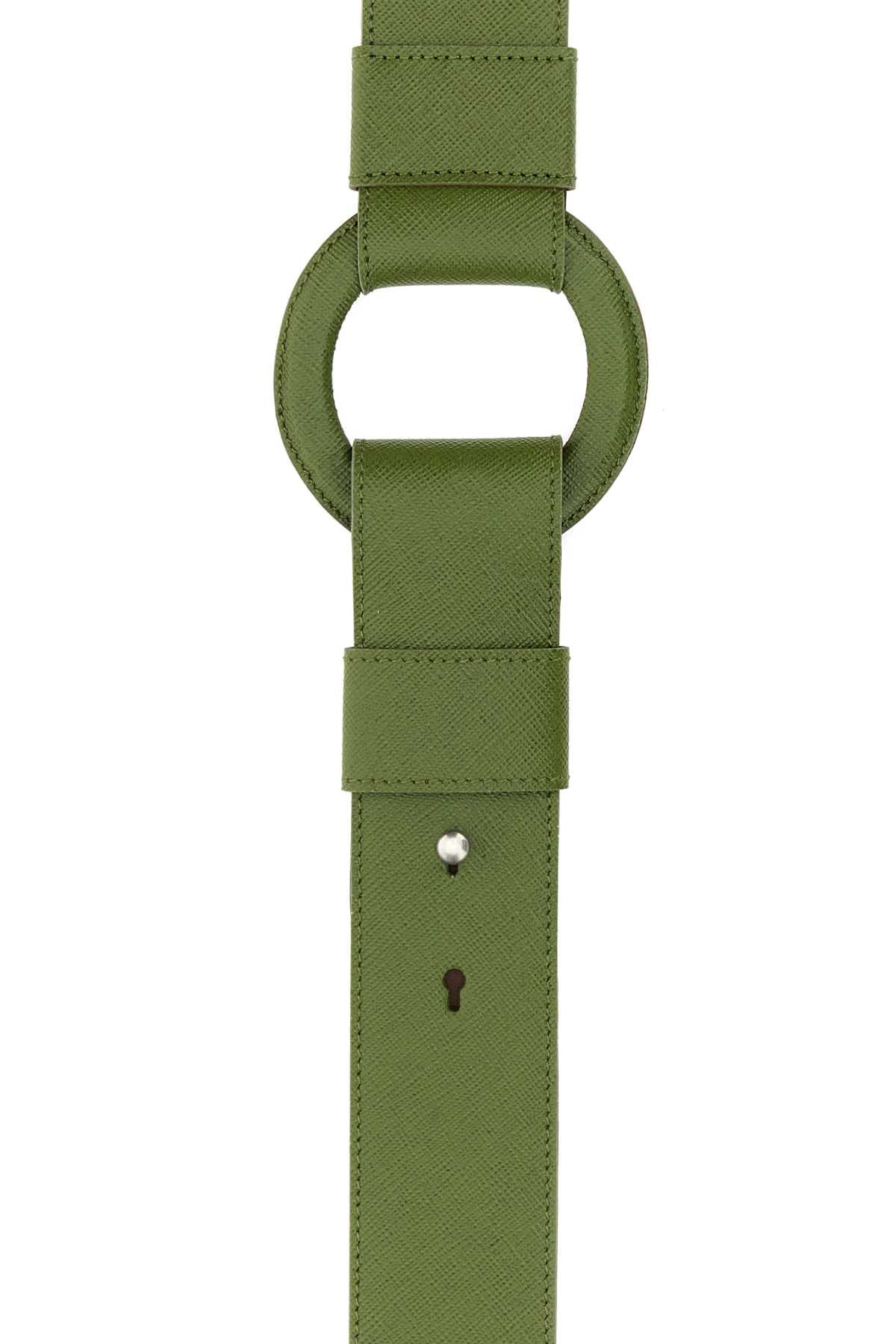 Pistachio Green Leather Shoulder Strap Felce Vitello Extra-accessori