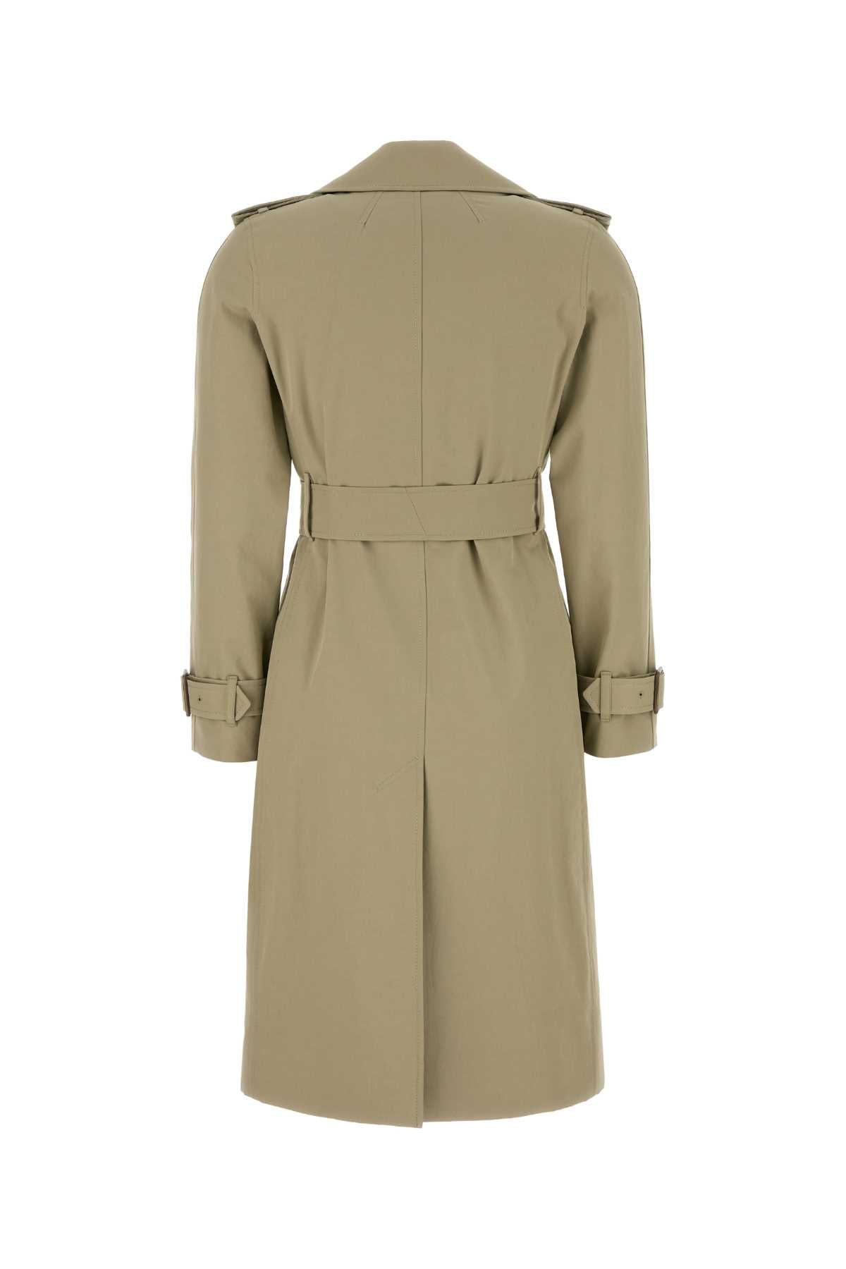 Sage Green Gabardine Trench Coat Skylark