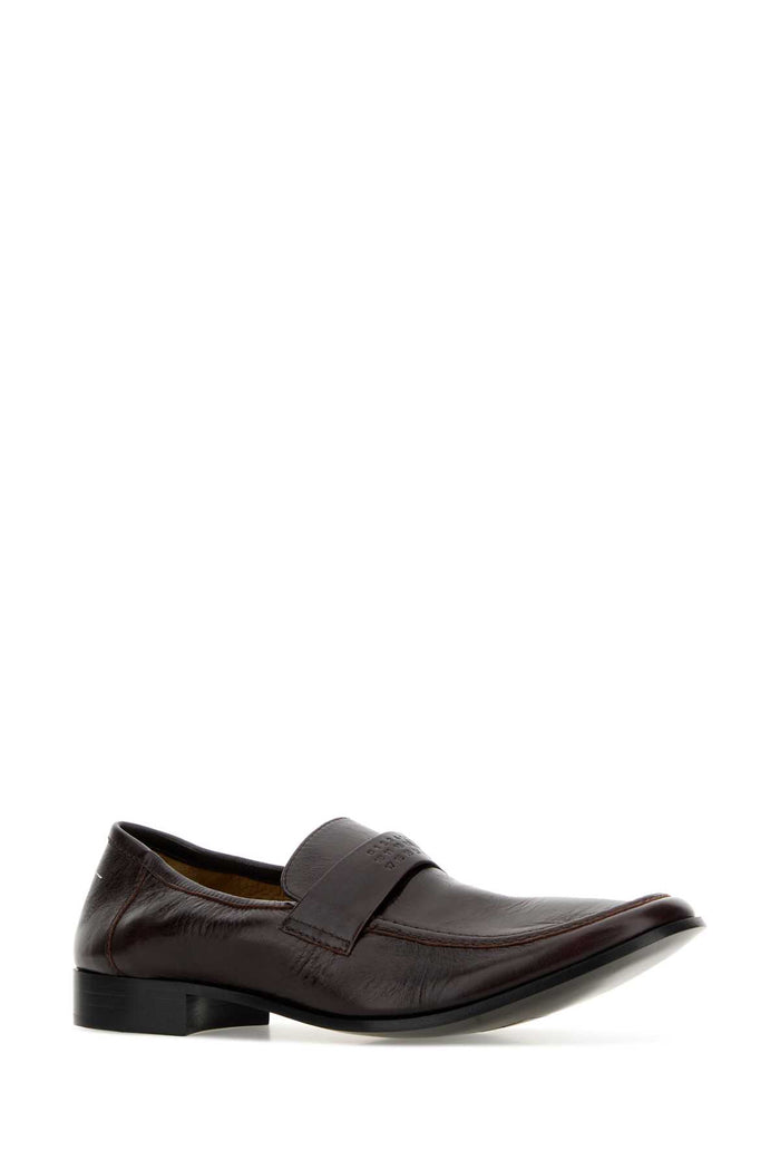 Chocolate Leather Loafers Coffeebean Pelle Bovina Mocassini