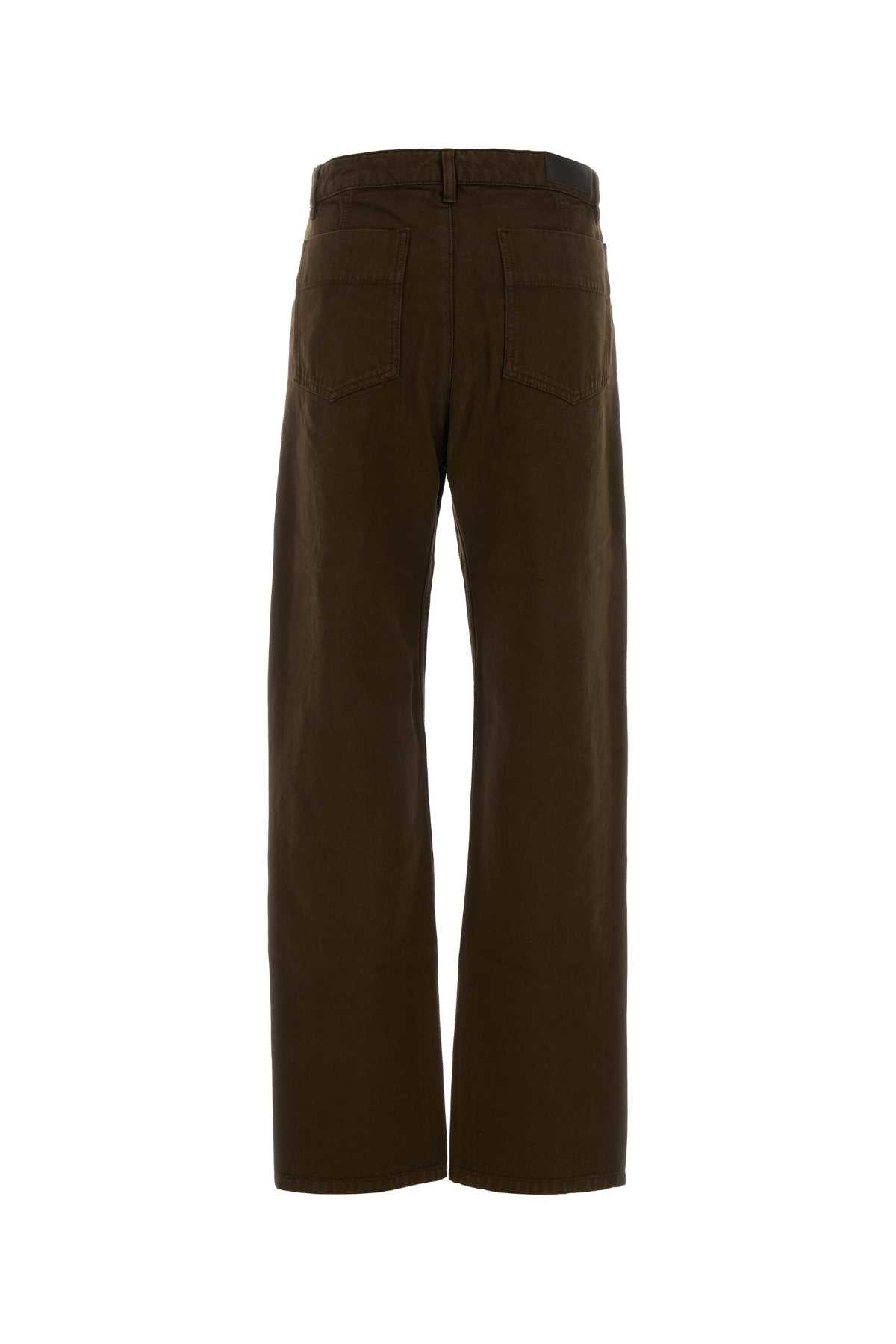 Brown Denim Jeans Cacao Exterior: Cotton Pantaloni