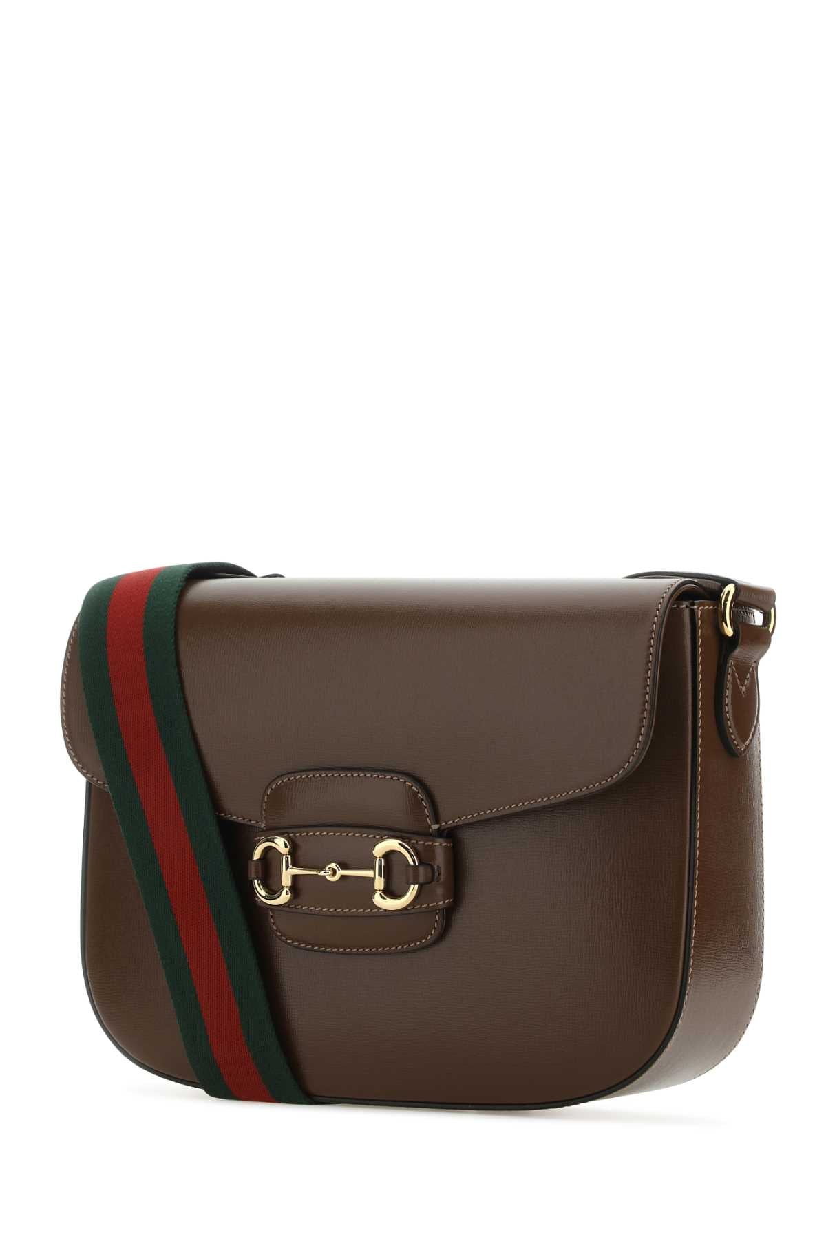 Brown Leather 1955 Horsebit Shoulder Bag Borse A Tracolla