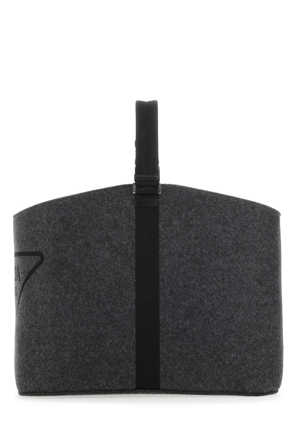 Grey Felt Log Holder Antracite Poliammidericiclata-vitello Extra-oggettistica