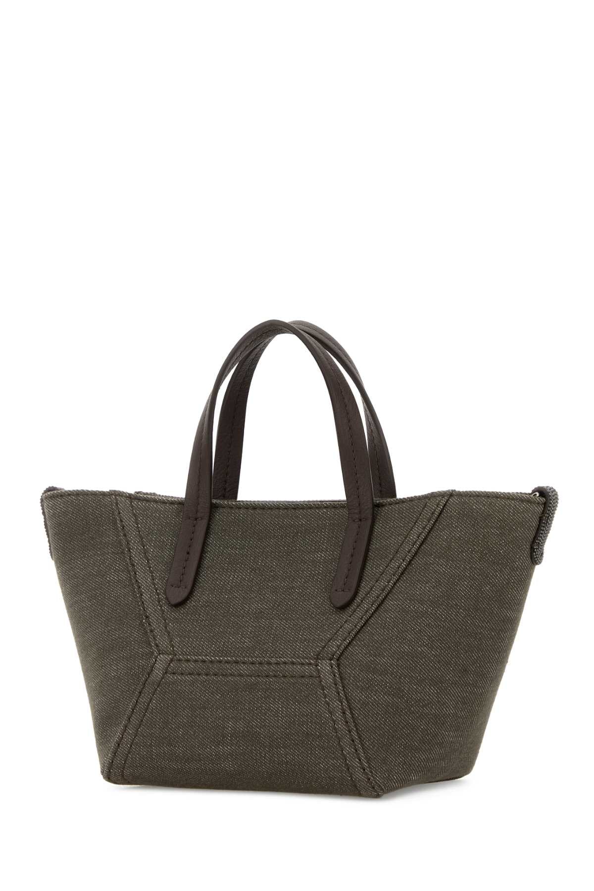 Olive Green Fabric Handbag C004 Borse A Mano