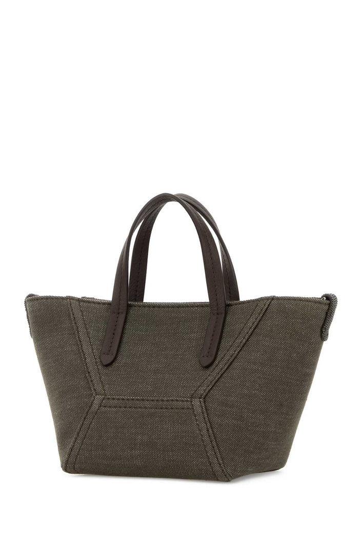 Olive Green Fabric Handbag C004 Borse A Mano