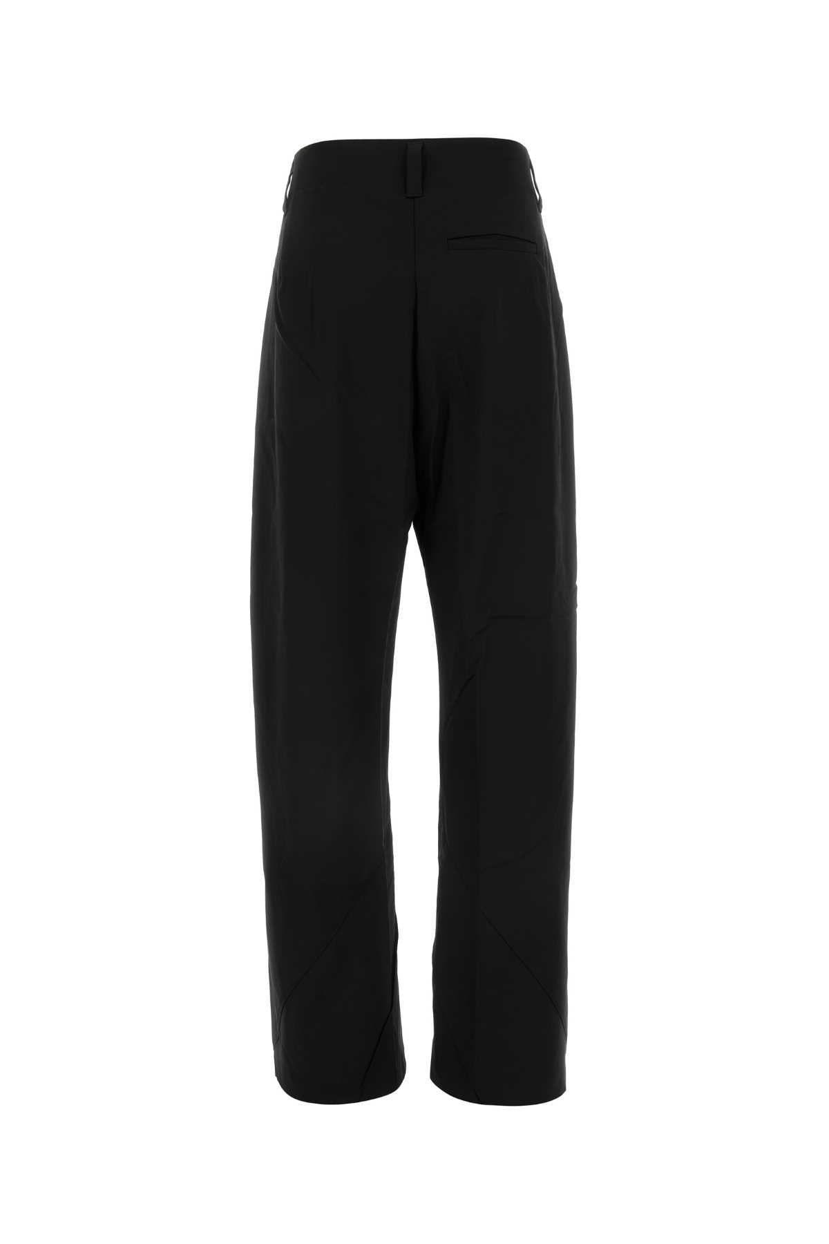 Black Stretch Wool Venari Wide-Leg Pant Nightblack Exterior: Elastane Pantaloni