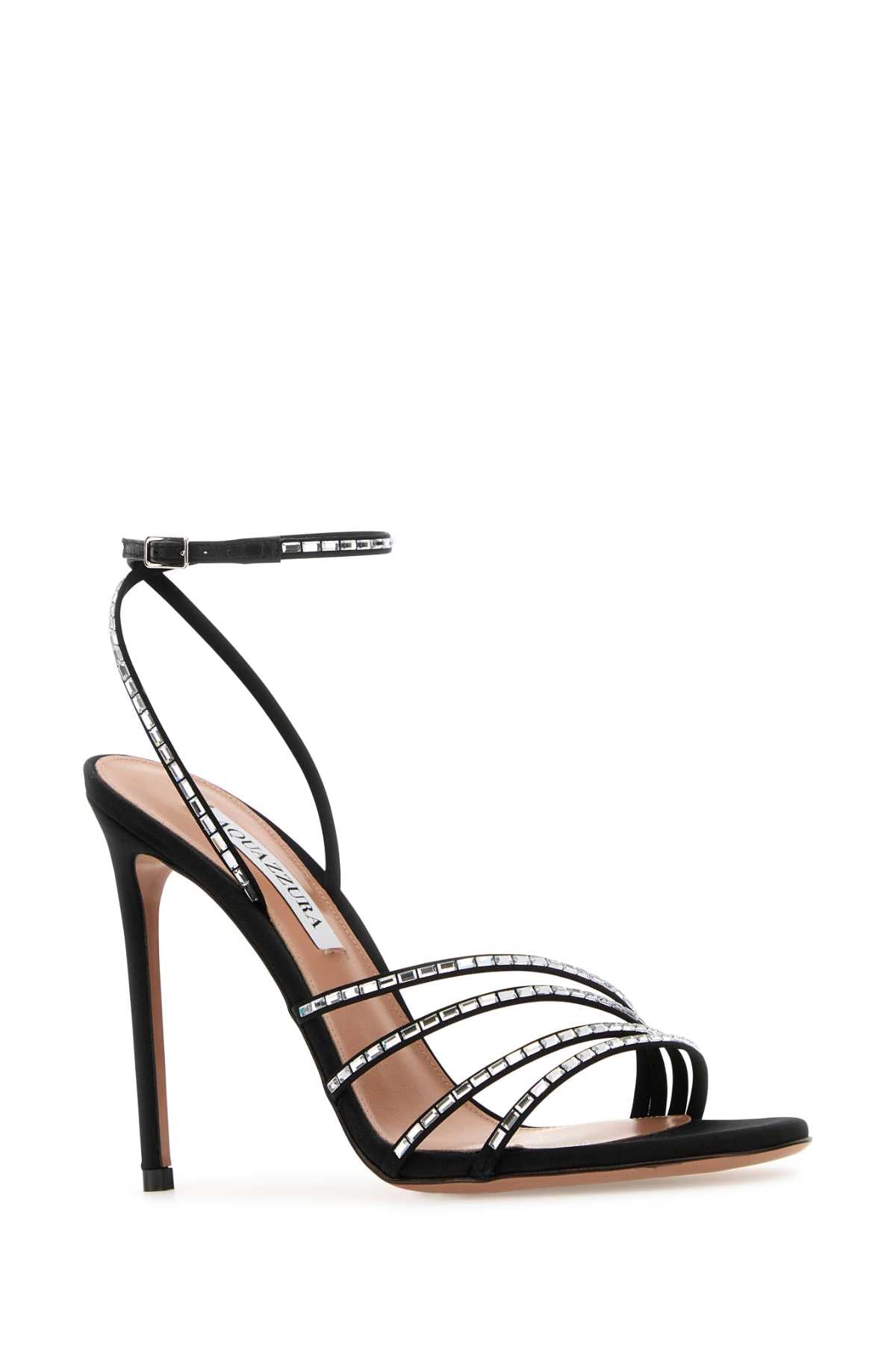 Embellished Fabric Mistica Sandals Black Sandali