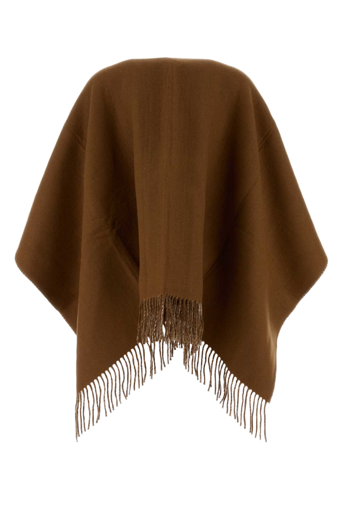 Biscuit Wool Blend Reversible Cape Cammello+multicolor Exterior: Cashmere Cappotti