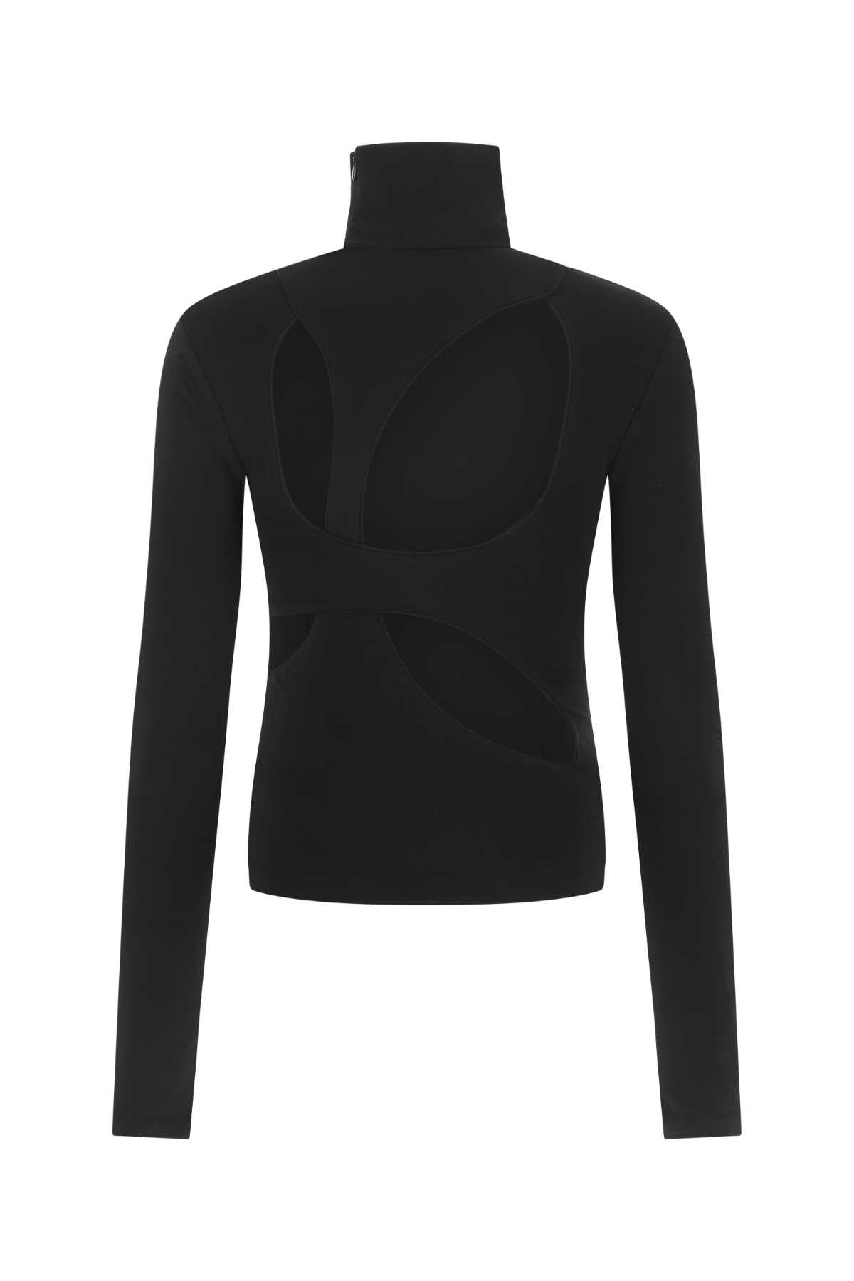 Black Stretch Viscose Blend Top 001 Maglie