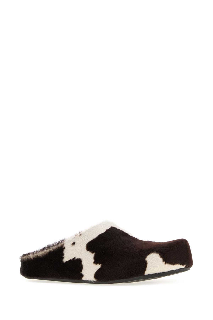 Printed Calf Hair Fussbett Slippers Lilywhitebrown Mocassini