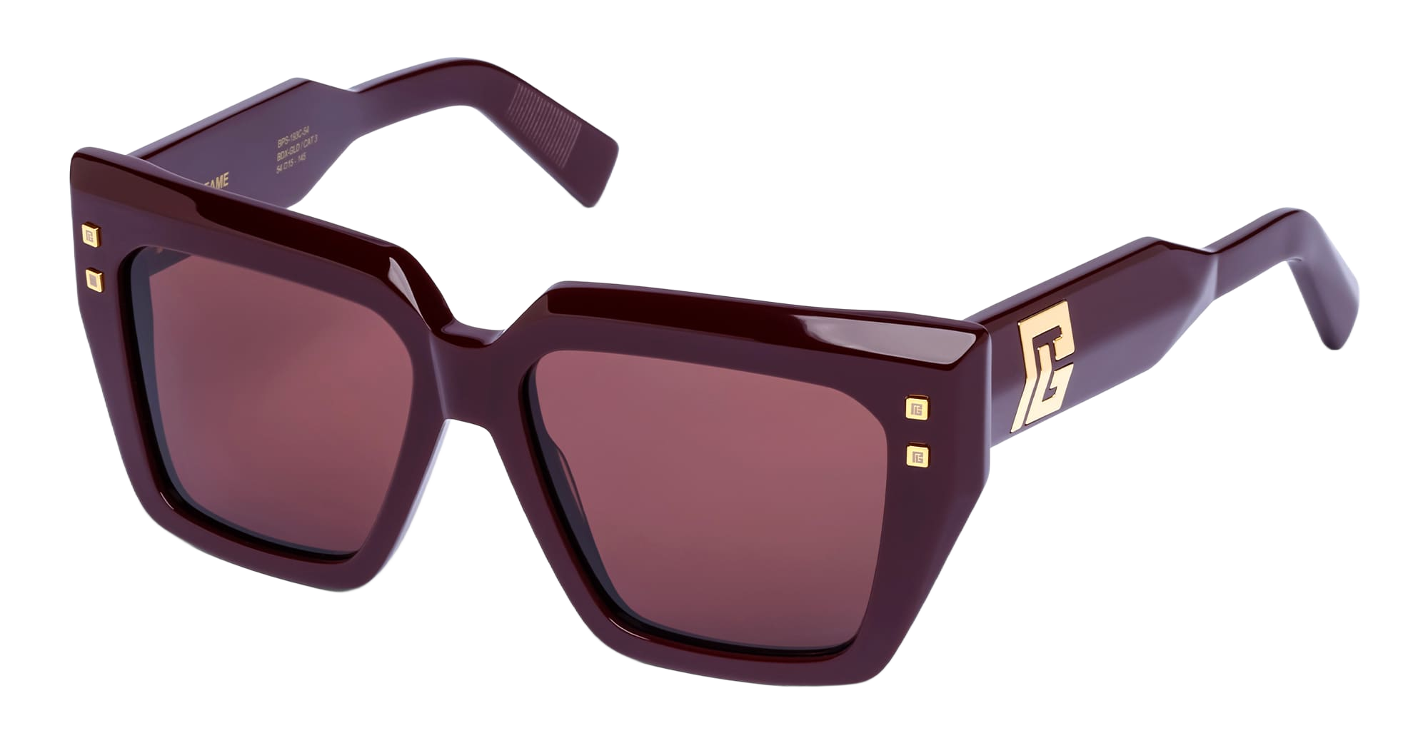 B-Fame - Bordeaux 18k Gold Acetate Sunglasses