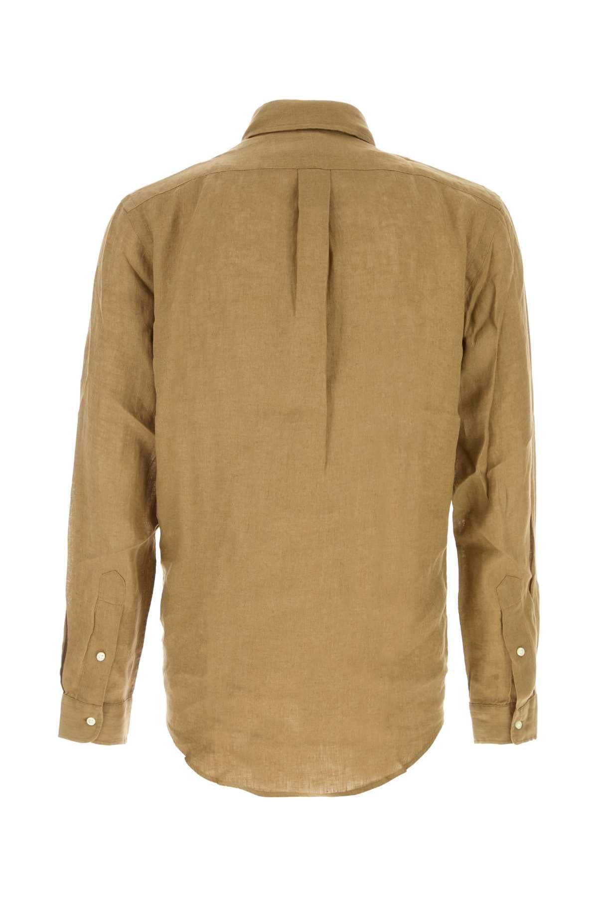 Camel Linen Shirt Cafetan Exterior: Camicie