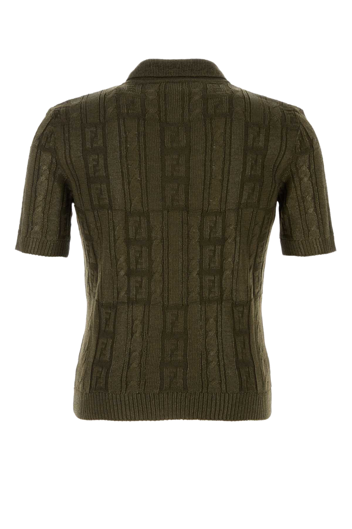 Army Green Wool Polo Shirt Exterior