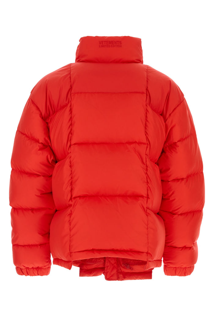 Cut-Up Puffer Jacket Red Polyimide Giubbini