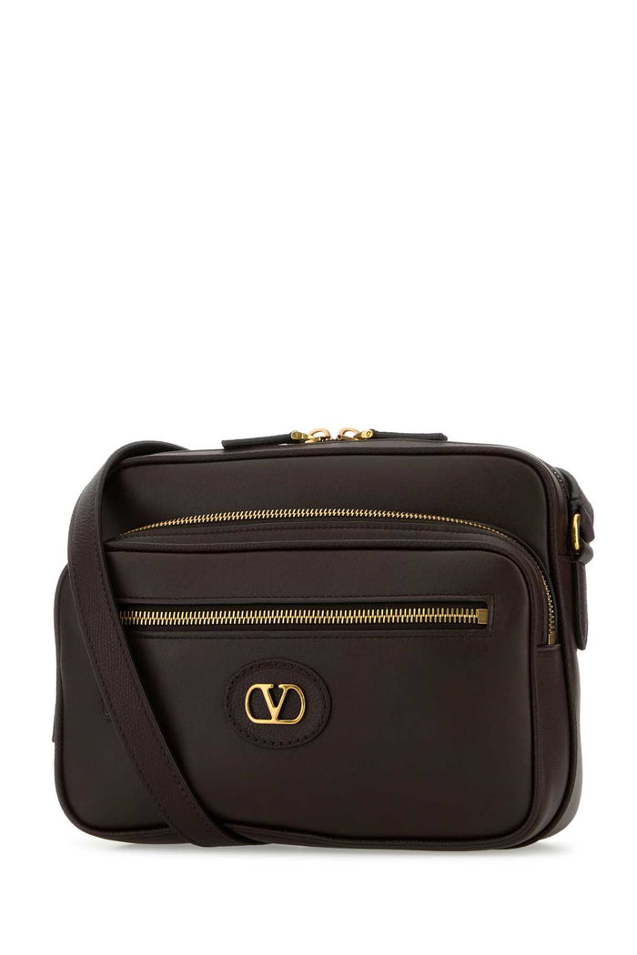Dark Brown Leather Antibes Crossbody Bag Oakbrown Calf - Bos Taurus Borse A Tracolla