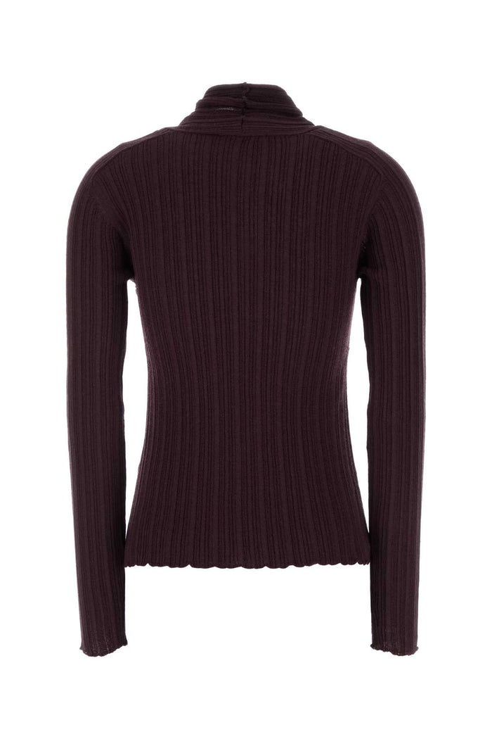 Purple Wool Blend Top Bordeaux Maglie