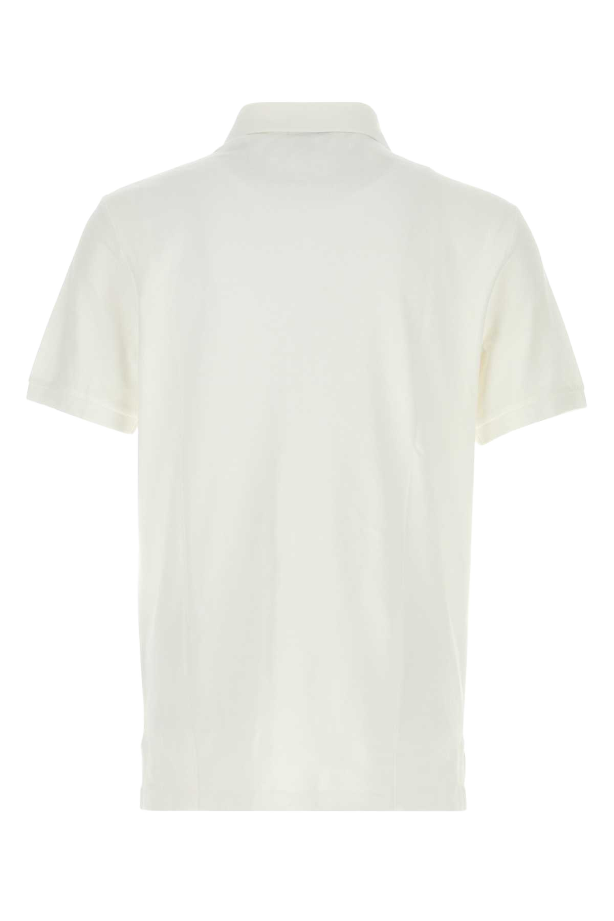 White Piquet Polo Shirt Exterior: Cotton