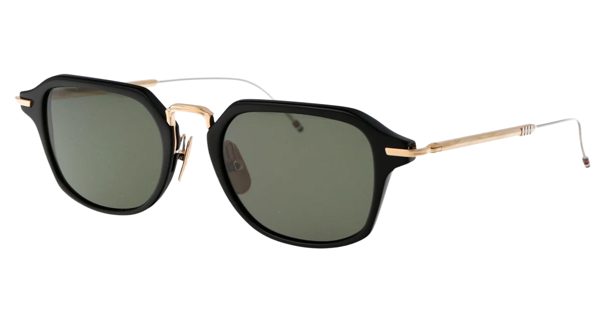 Rectangular - Black Gold Acetate Sunglasses