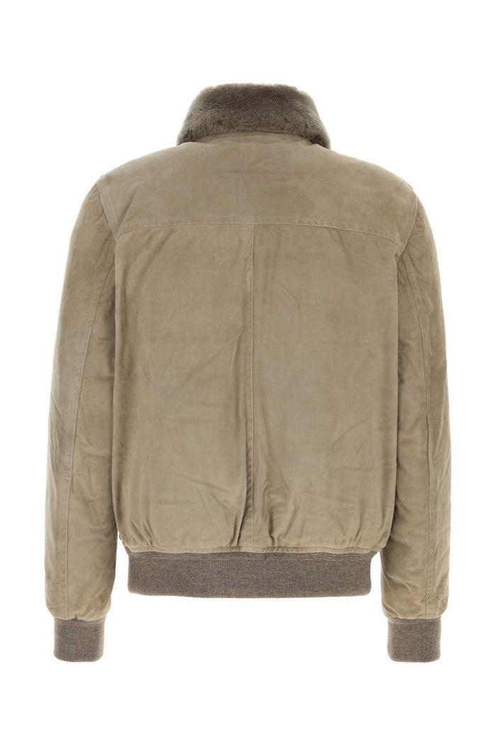 Dove Grey Suede Antenore Dow Jacket Tortora Giubbini