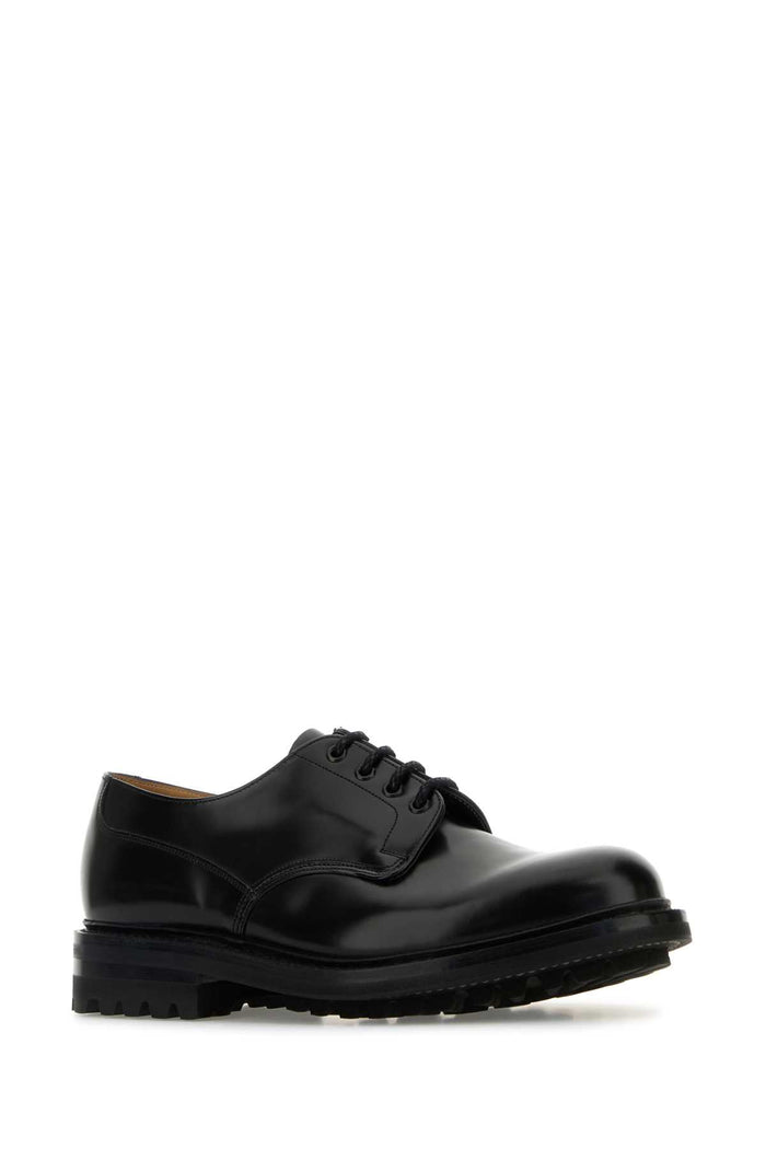 Black Leather Mc Neil Lw Lace-Up Shoes Vitello Scarpe Stringate