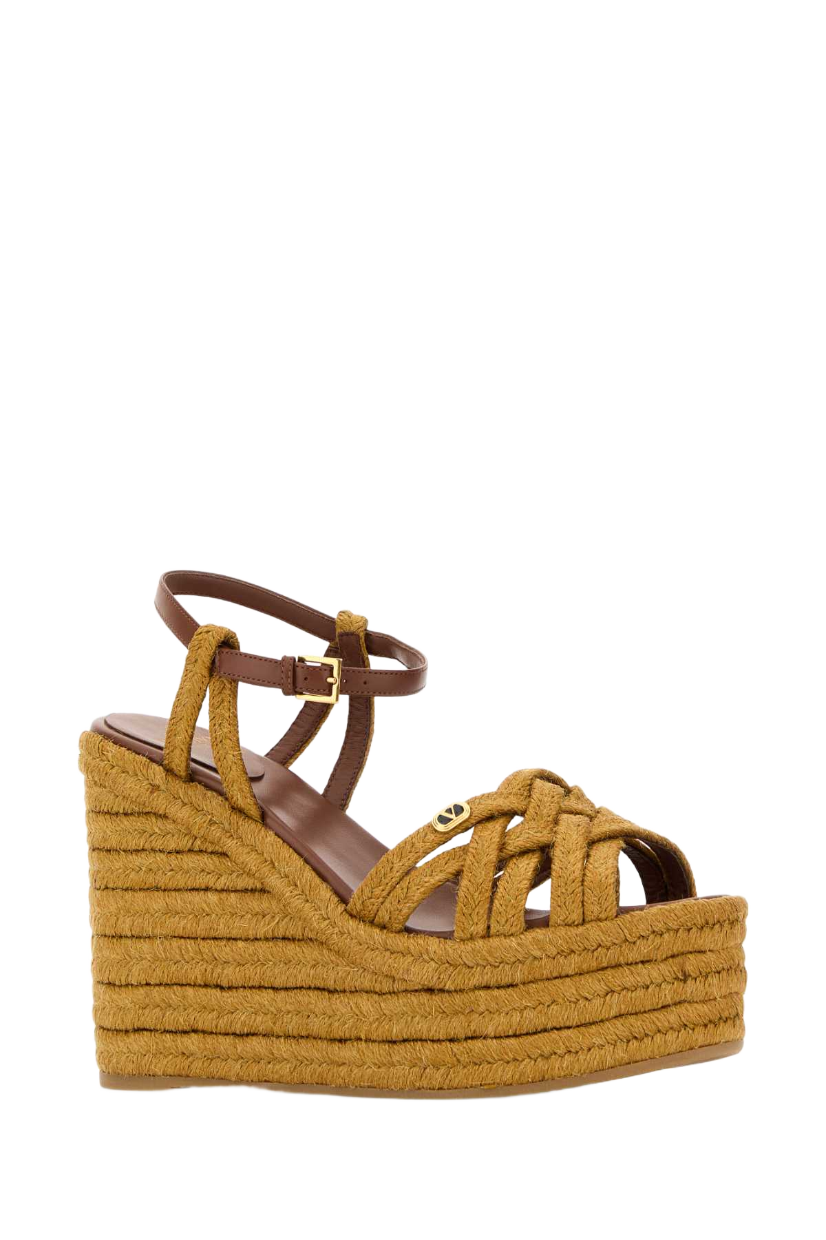 Mustard Raffia Vlogo Signature Wedges Senapetobacco Jute Espadrillas