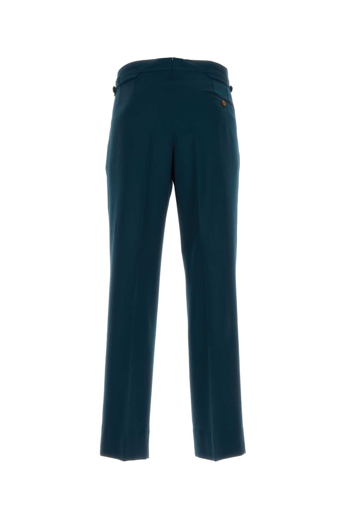 Petrol Blue Wool Sang Pant K411 Exterior: Pantaloni
