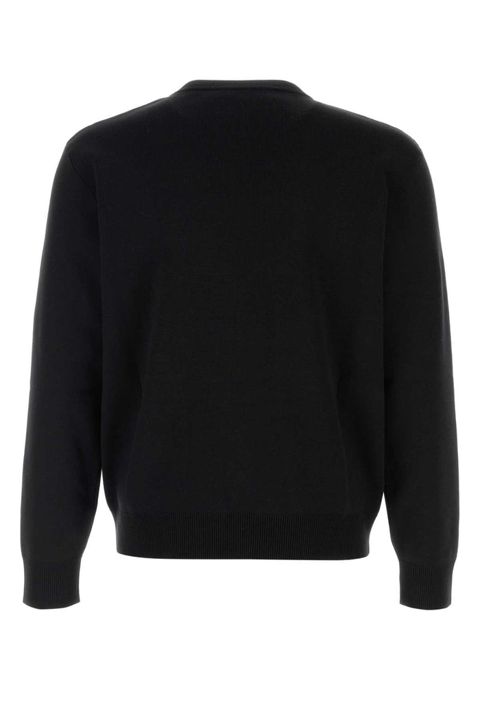 Black Silk Blend Sweater Blackwhite Wool Mix Maglieria