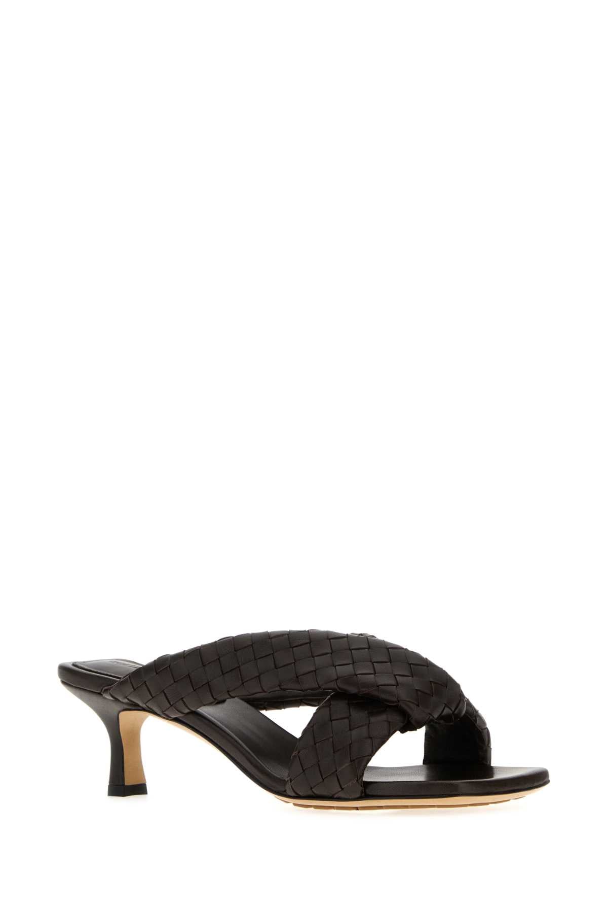 Dark Brown Leather Riva Mules Fondant Sandali