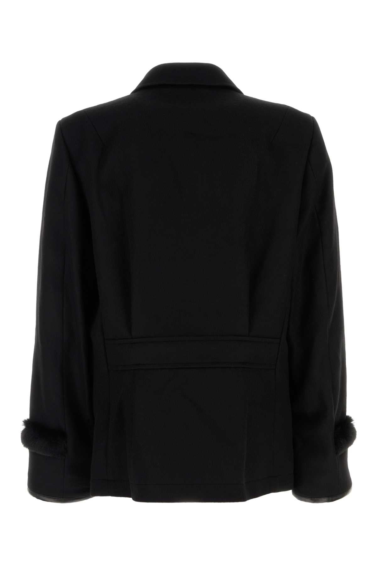 Black Wool Blend Coat Cappotti
