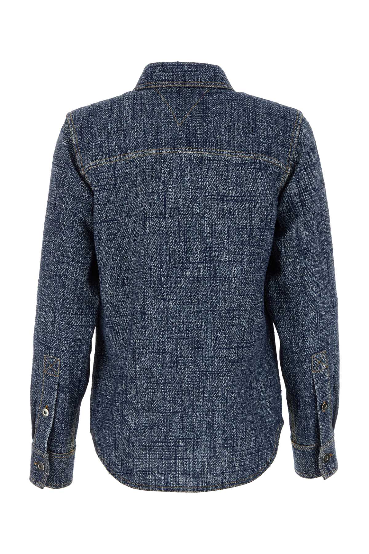 Printed Viscose Blend Shirt Denim Camicie