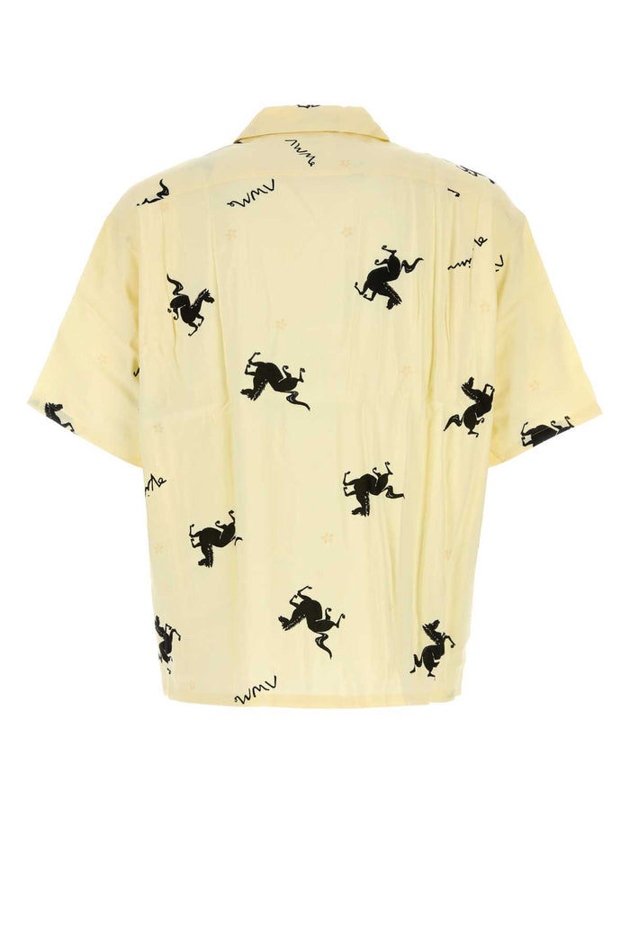 Printed Rayon Shirt Yellow Exterior: Camicie