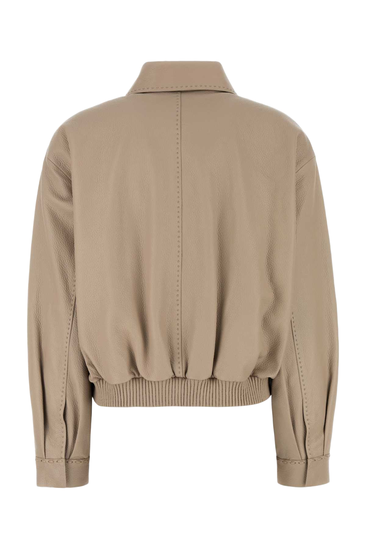 Cappuccino Leather Jacket Tortora Giacche In Pelle